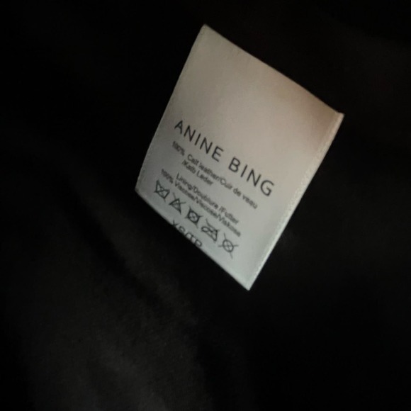 NWT Anine Bing Cropped Moto Leather Jacket in Black Size XS - Picture 7 of 11